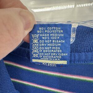 vintage 70s OP OCEAN PACIFIC polo shirt striped MEDIUM surf beach retro blue